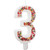 Sprinkle Pattern Number 3 Birthday Candle, 3-Inch