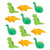 Dinosaur Royal Icing Decorations, Green and Orange, 12-Pieces