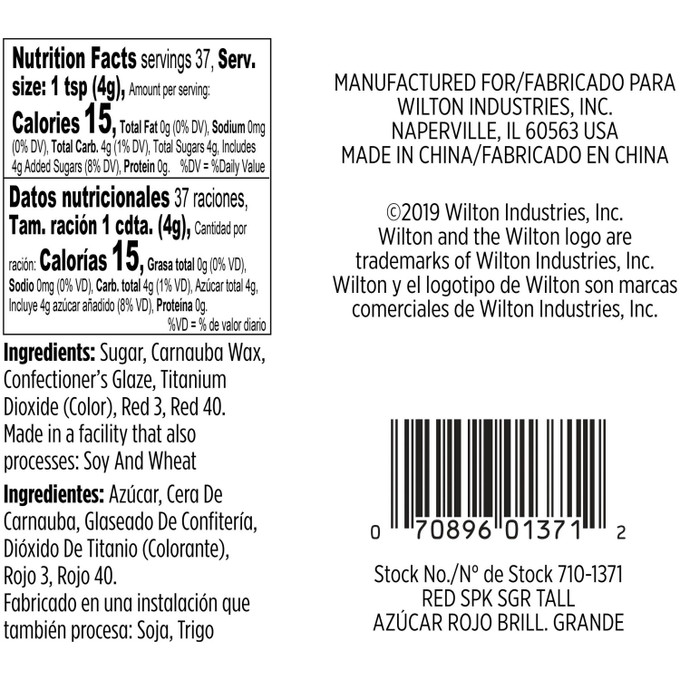Red Sparkling Sugar, 5.25 oz.