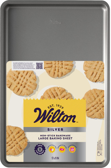 Silver Non-Stick Bakeware Large Baking Sheet, 17 x 11 Inch