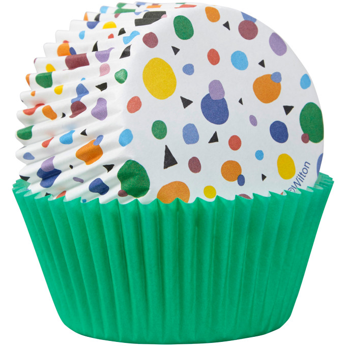 Dot Teal Cupcake Liners | Teal Dot Greaseproof Baking Cups - 36 count pack