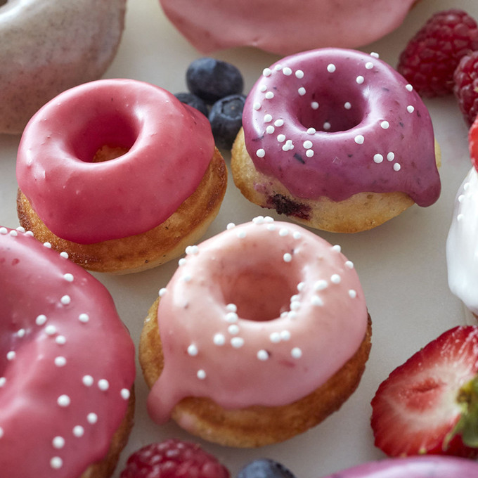 Strawberry Mini Cake Donuts