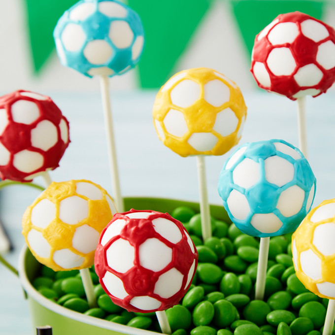 Soccer and jersey cake pops - For all your cake pop decorating supplies,  please visit http://www.craftcompany.… | Cake pop decorating, Soccer cake  pops, Soccer cake