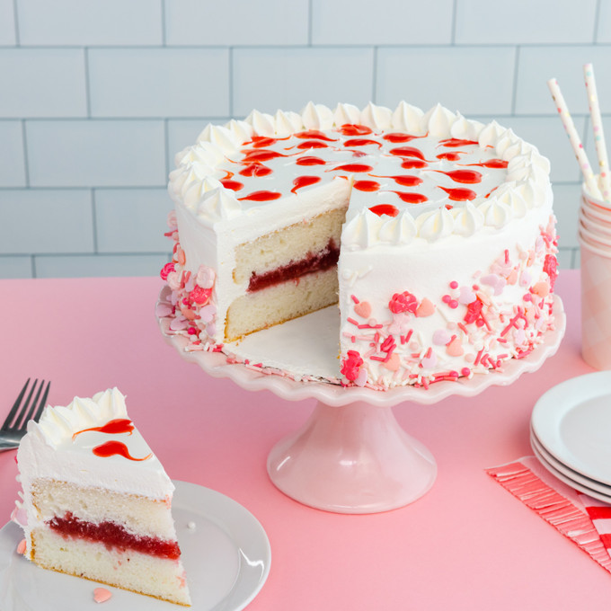 Homemade Tender Pink Cake With Strawberries Stock Photo - Download Image  Now - Boxing - Sport, Chocolate, Affectionate - iStock