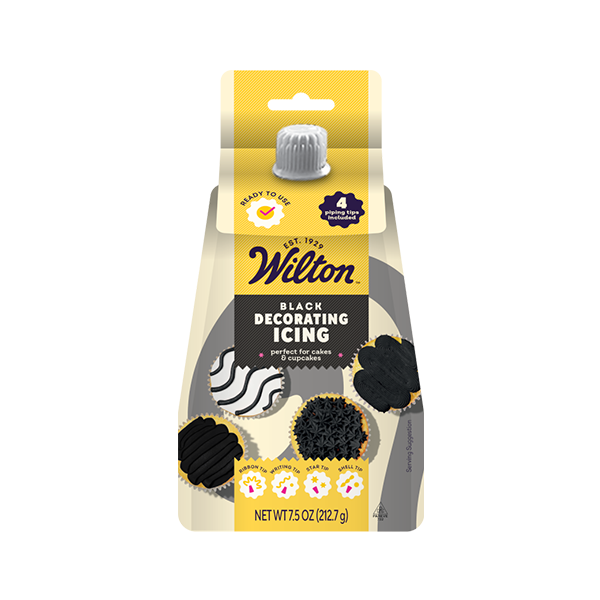 Black Decorator Icing Pouch with 4 Unique Piping Tips
