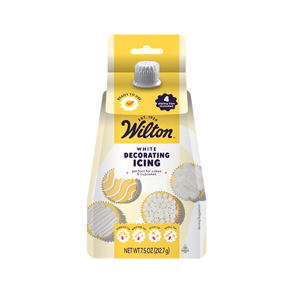 White Decorator Icing Pouch with 4 Unique Piping Tips