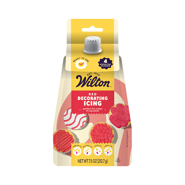 Red Decorator Icing Pouch with 4 Unique Piping Tips