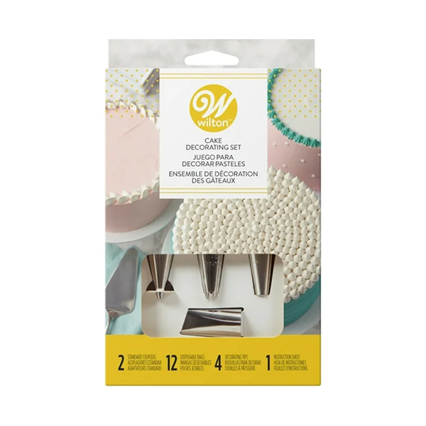 Cake Decorating Set with Piping Tips, Decorating Bags, Couplers and Instructions, 18-Piece