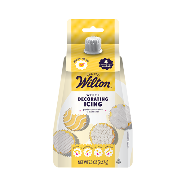 White Decorator Icing Pouch with 4 Unique Piping Tips