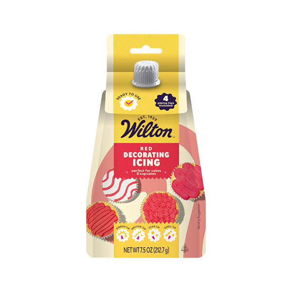 Red Decorator Icing Pouch with 4 Unique Piping Tips