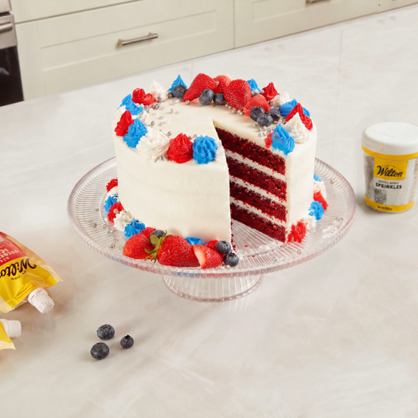 Red, White, and Blue Red Velvet Cake