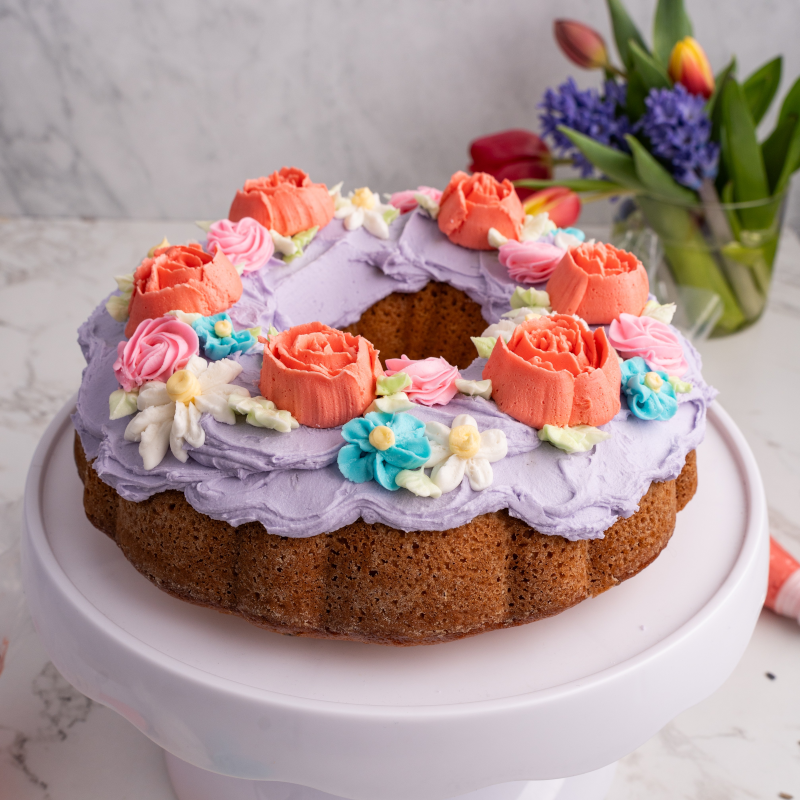 Vanilla Lavender Fluted Cake