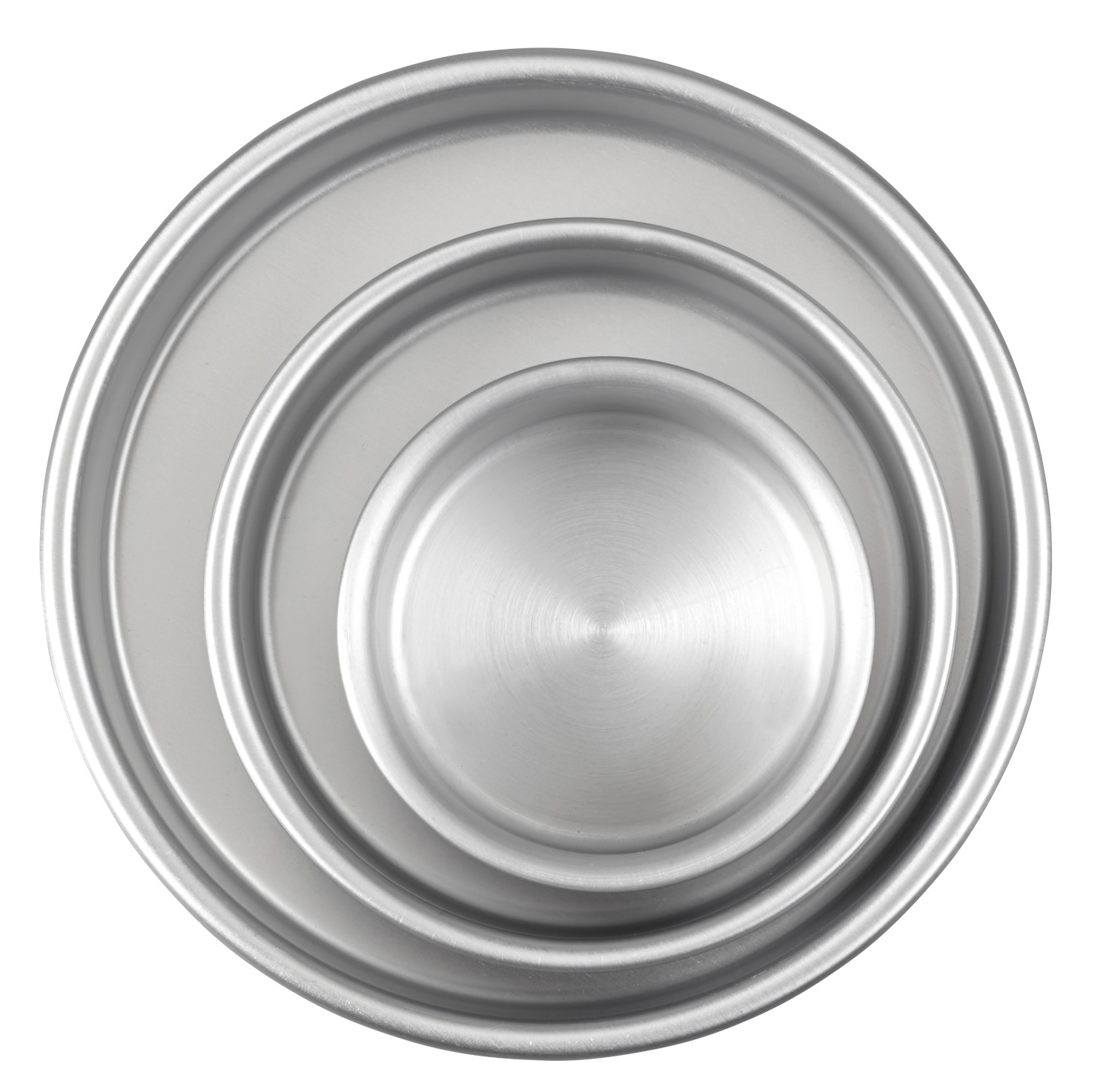 Choice 3 Deep Round Straight Sided Aluminum Cake Pan Set - 6, 8, 10,  12, and 14