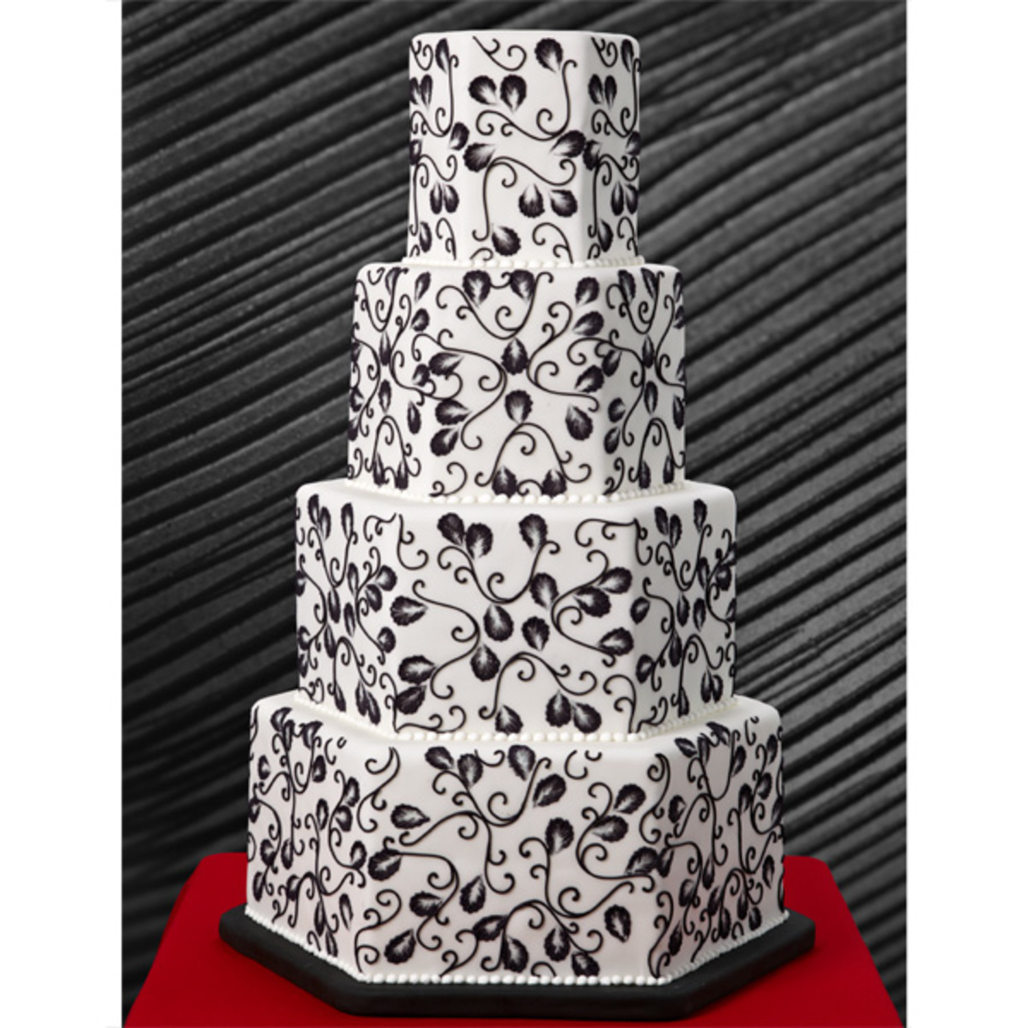 Ebony Vines Hexagon Wedding Cake