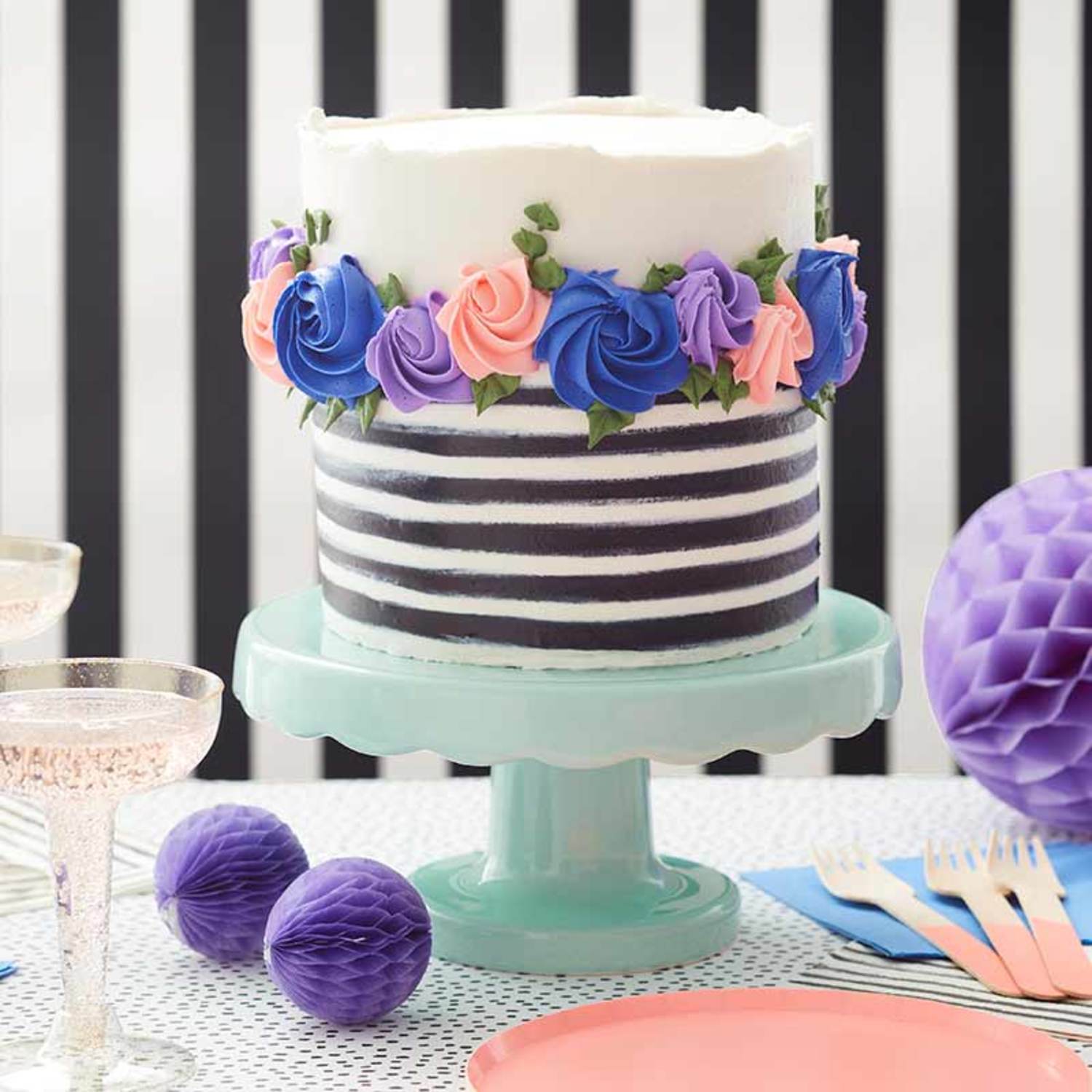 Purple Rosette Cake | Cake Together | Birthday Cake Delivery - Cake Together