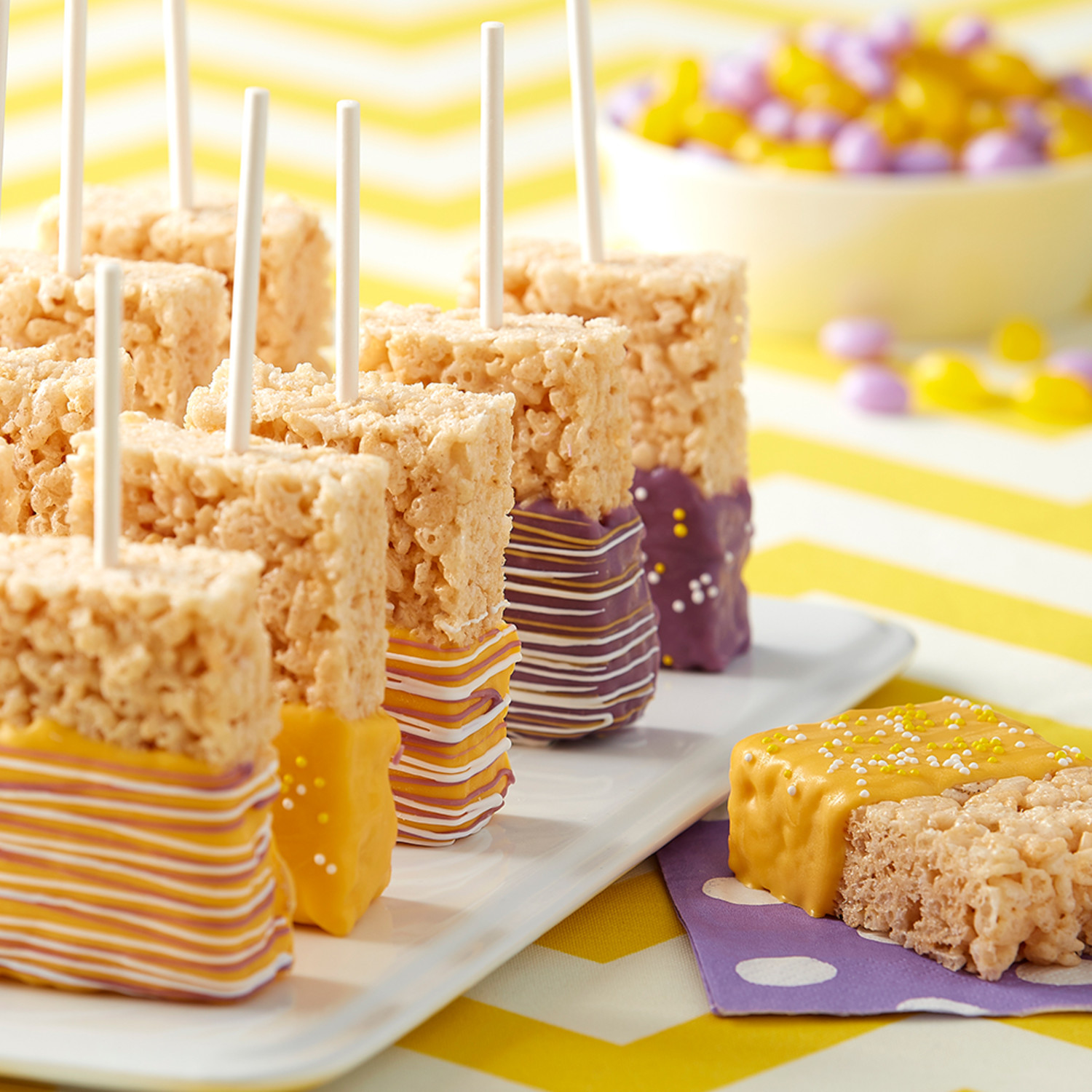 Hip to Be Square Rice Cereal Treat Pops