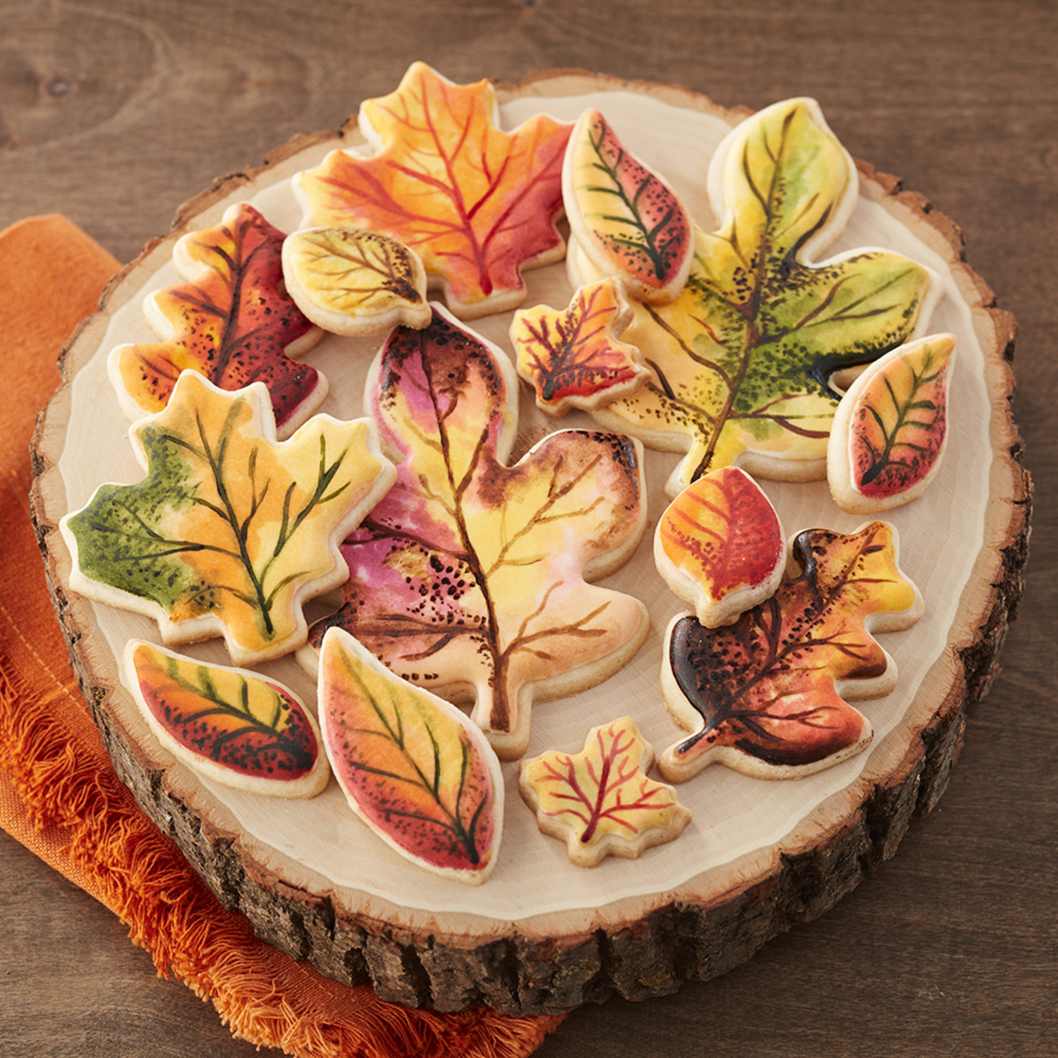 Officially Fall Painted Leaf Cookies