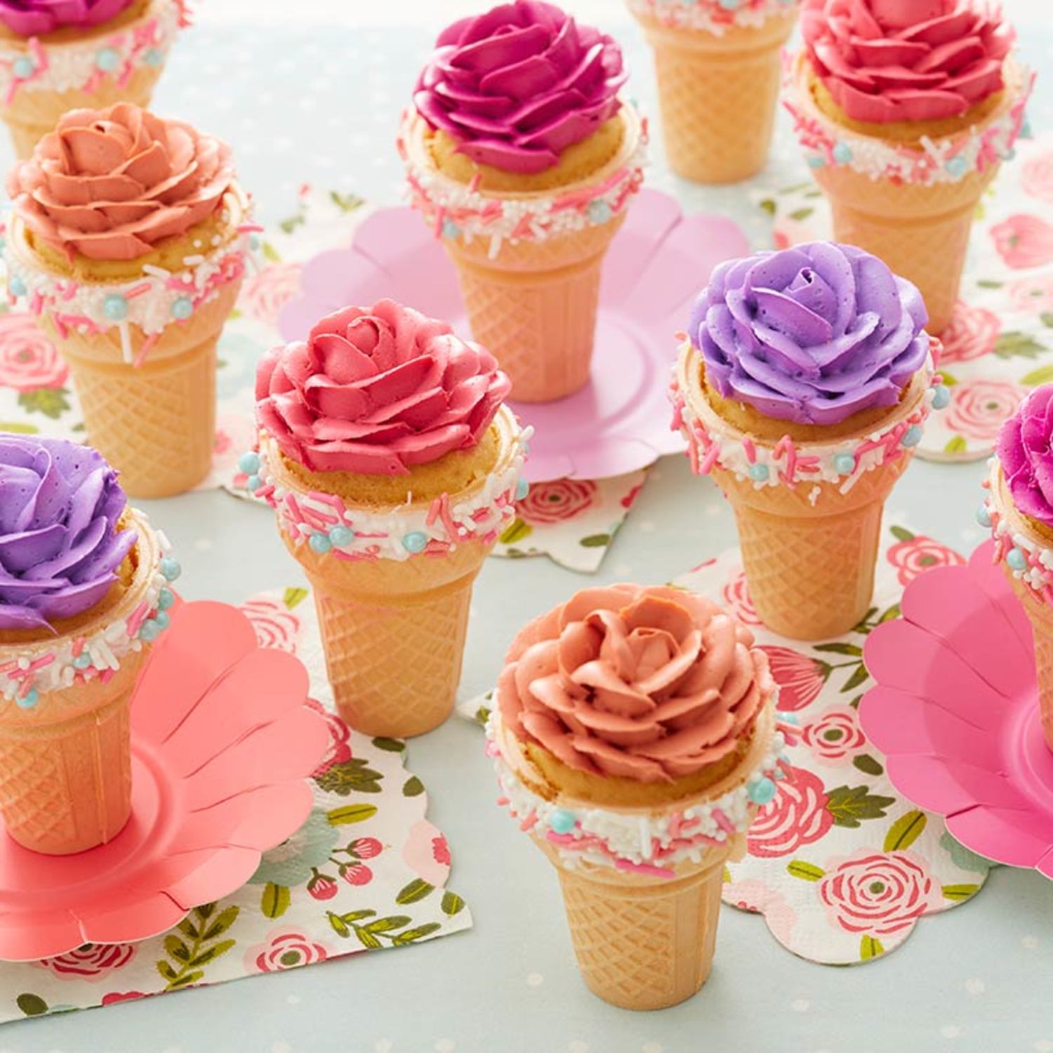 Rose-Topped Cupcake Cones