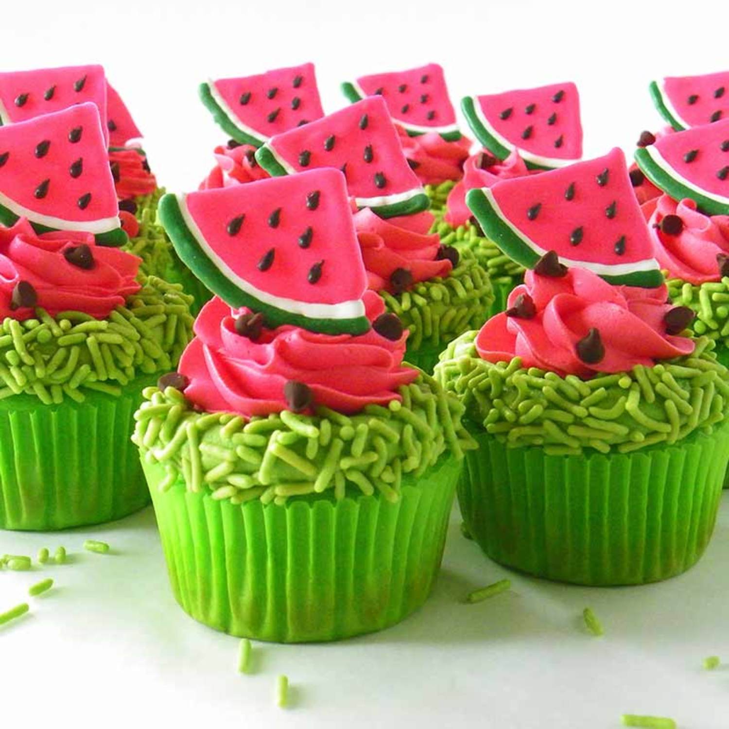 Cheerful Watermelon Cupcakes