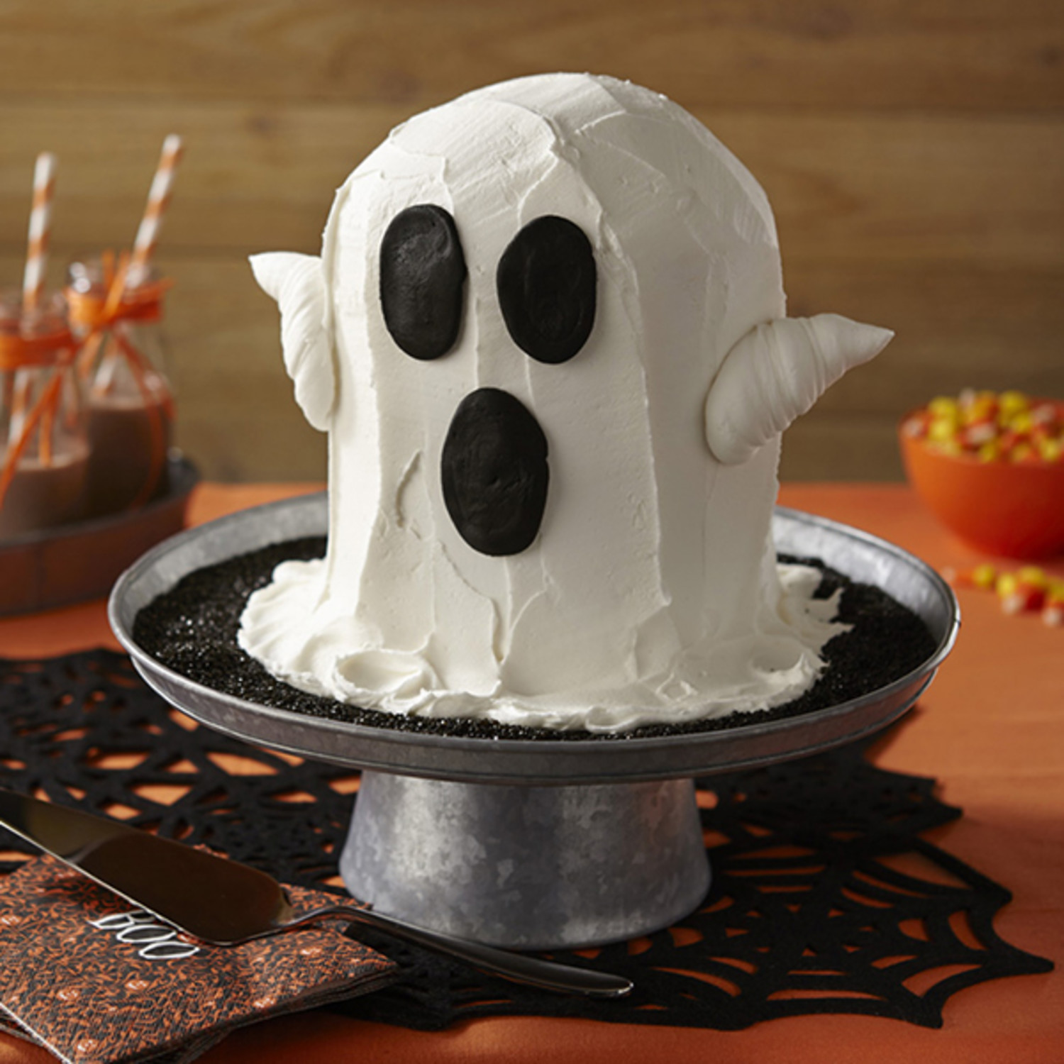 Mini Ghost Pumpkin Cakes - Ashlee Marie - real fun with real food