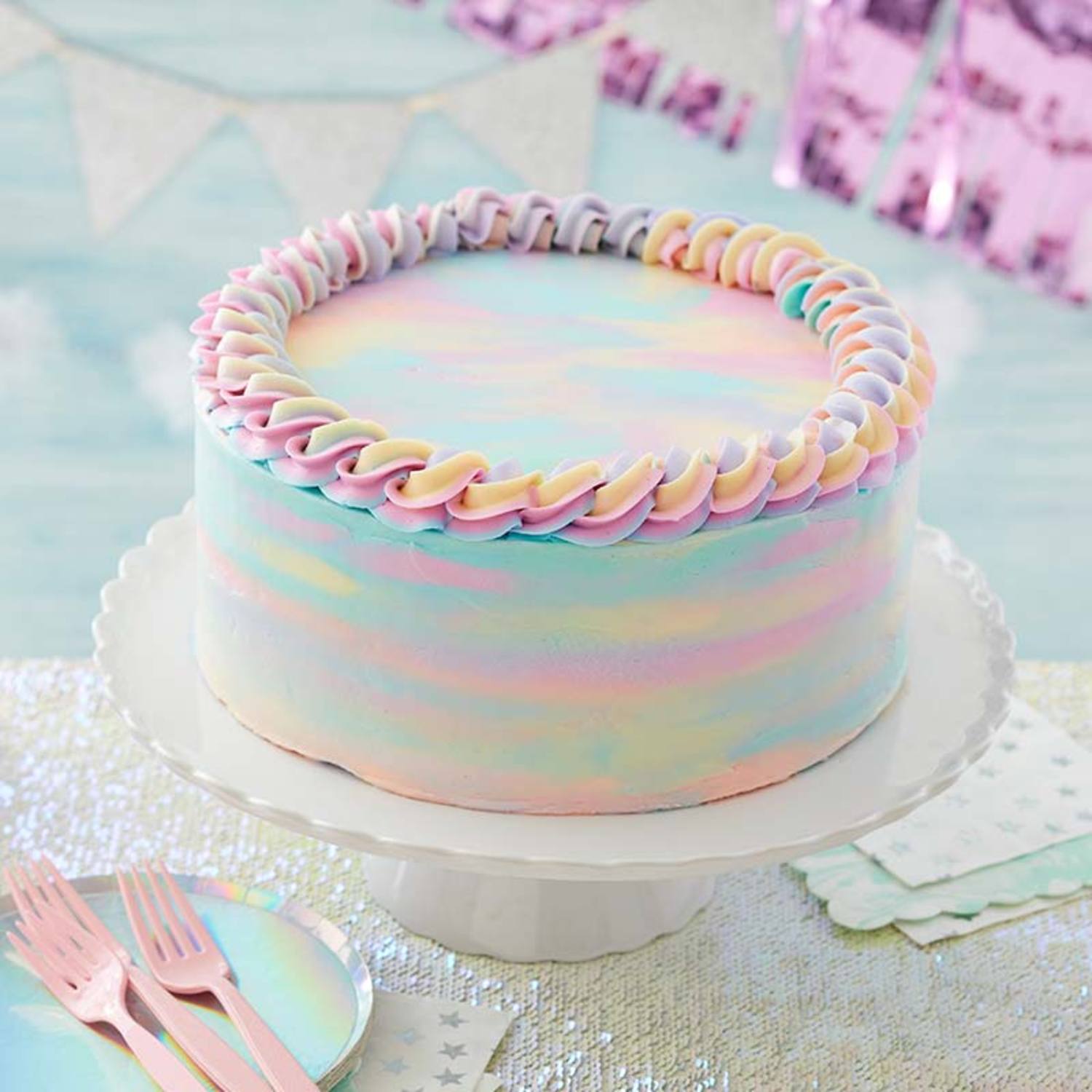 Pastel Watercolor Cake - Wilton