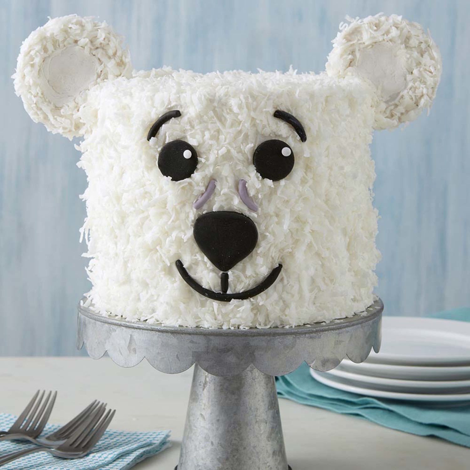 Cute bear themed birthday cake on Craiyon