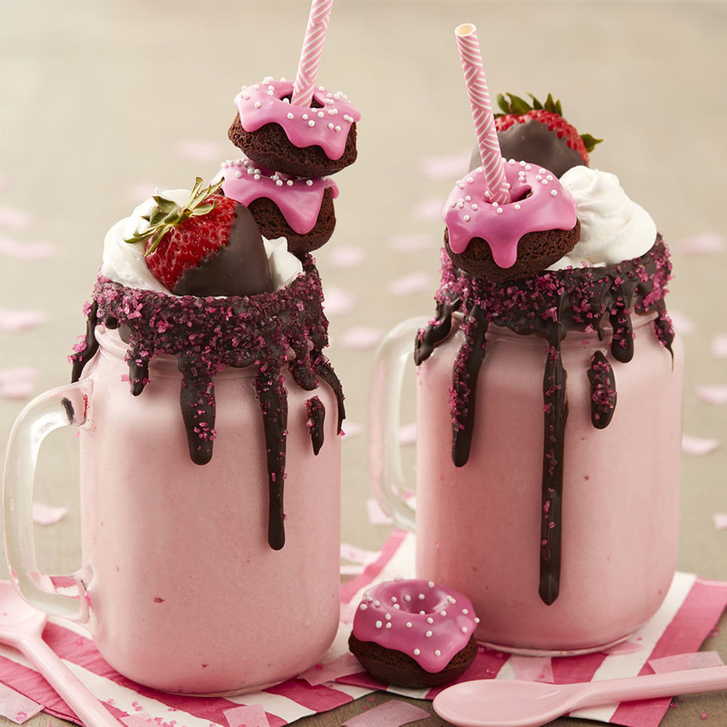 Chocolate Covered Strawberry Milkshakes