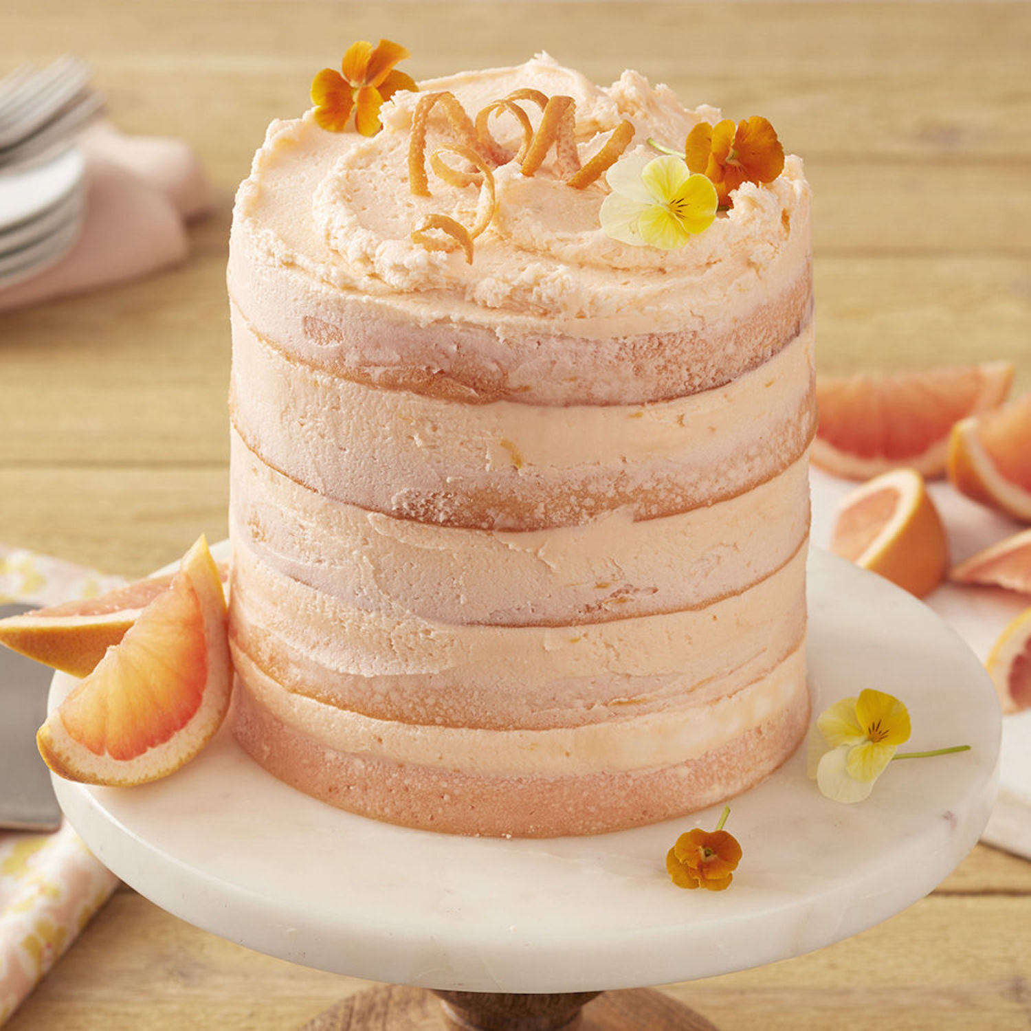 Pink Grapefruit Cake Wilton