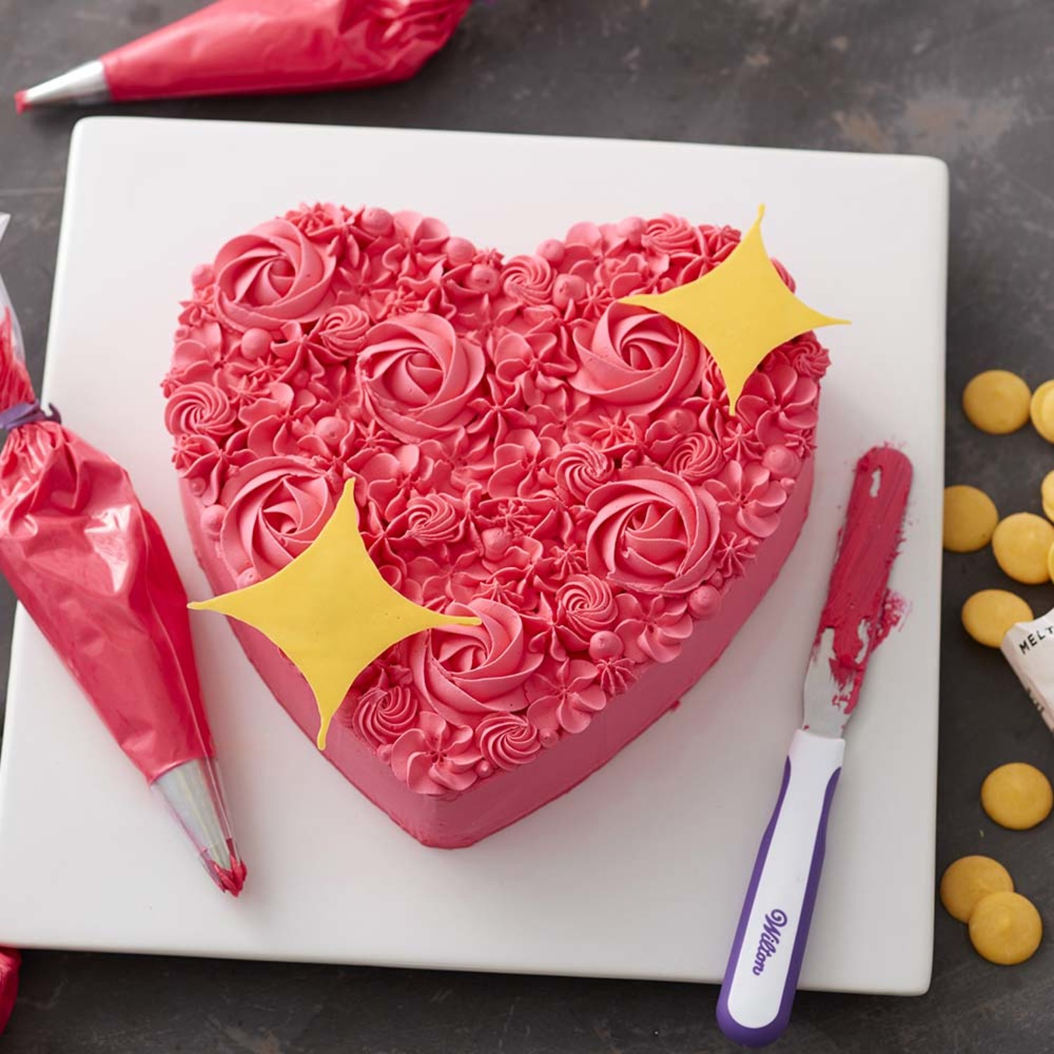 Heart Lemon Rose Water Cake - siftnwhisk