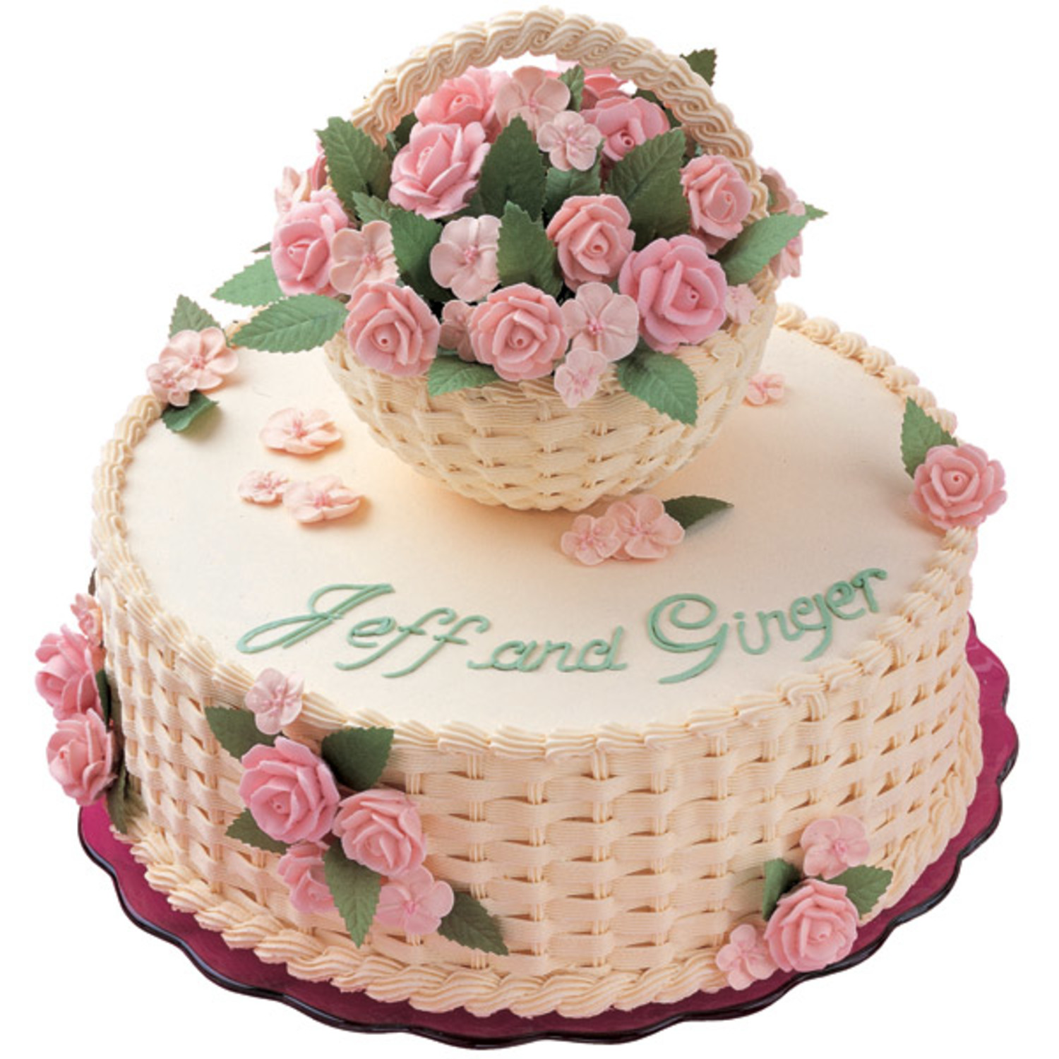 Basket Weave Flowers Buttercream - Decorated Cake by - CakesDecor