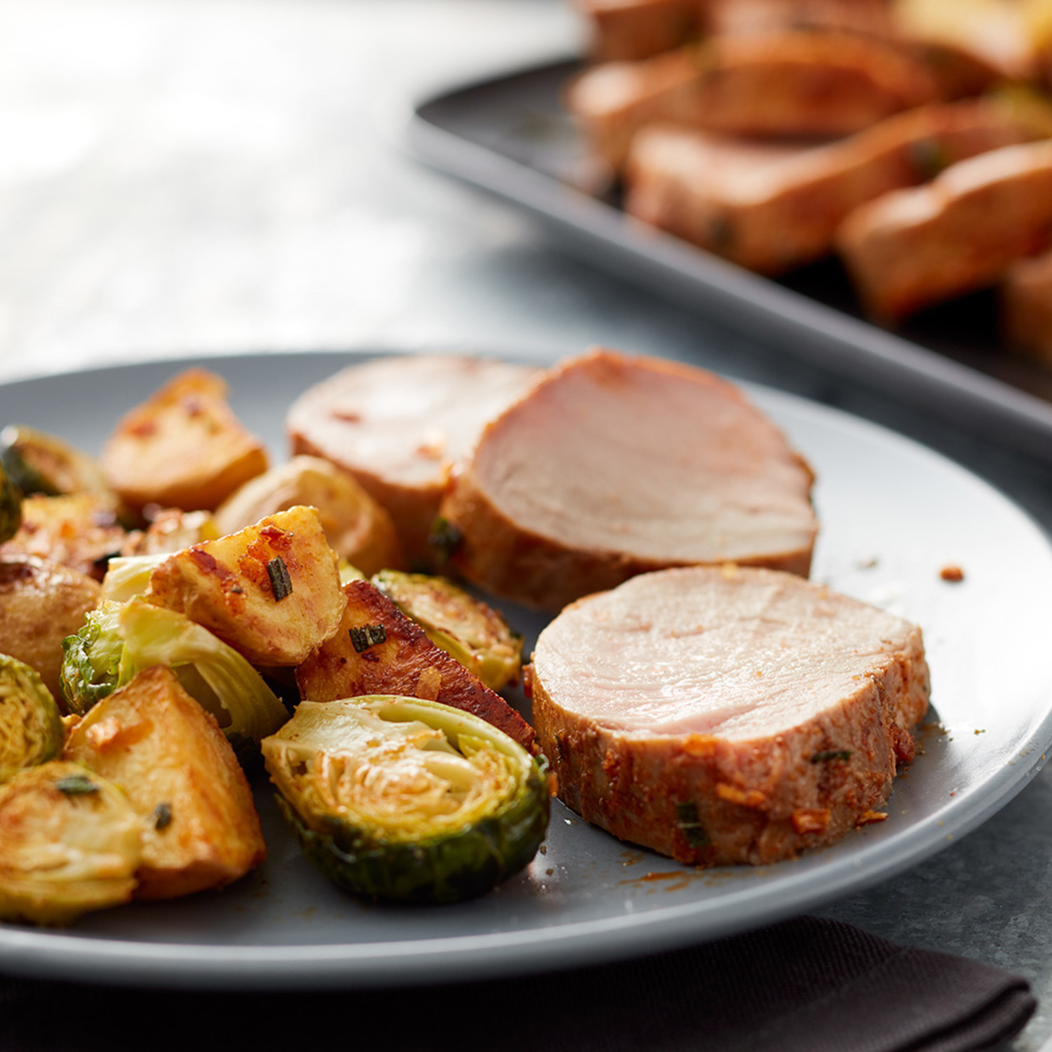 Pork Tenderloin with Brussels Sprouts and Potatoes Wilton