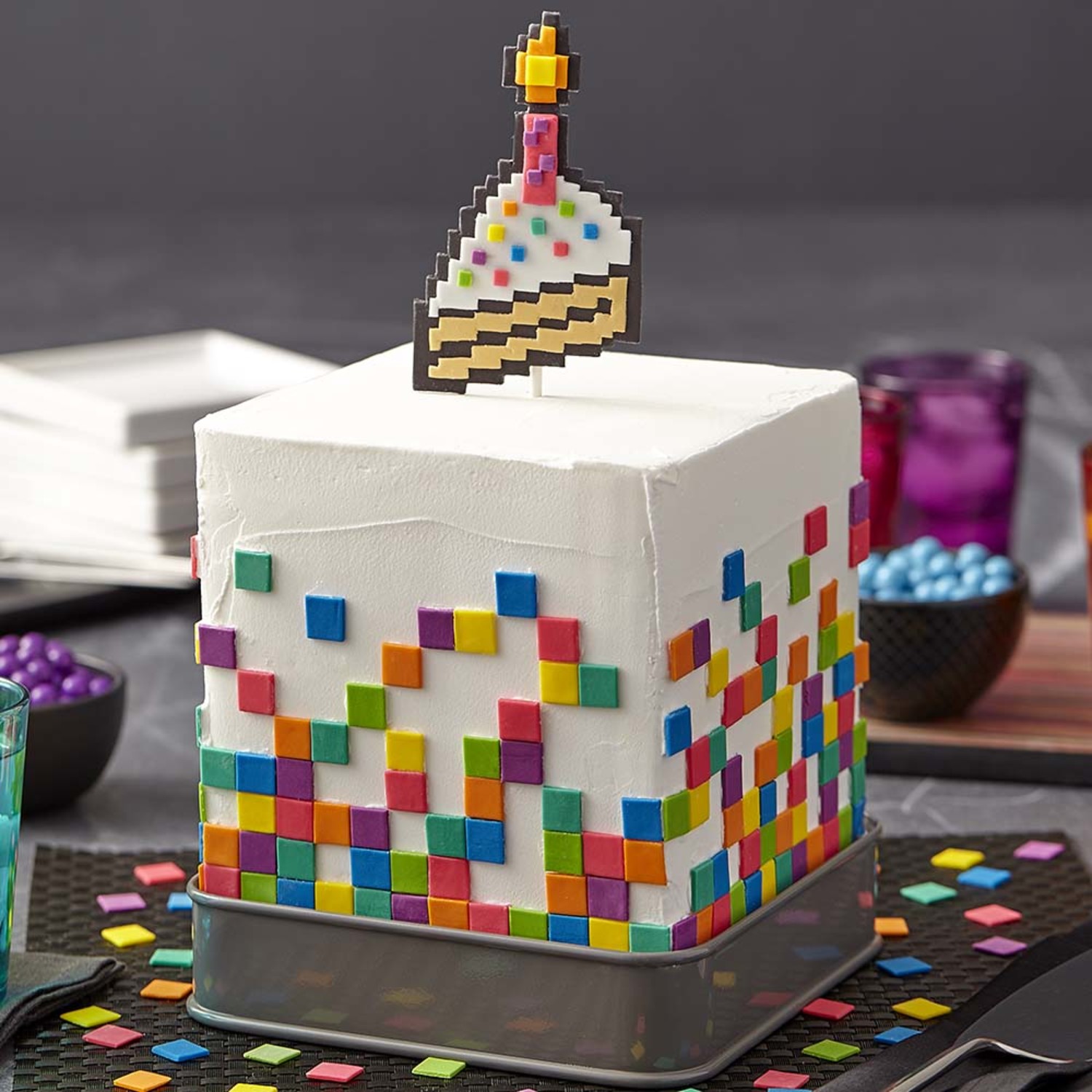 PIXELATED PERFECTION CELEBRATION CAKE