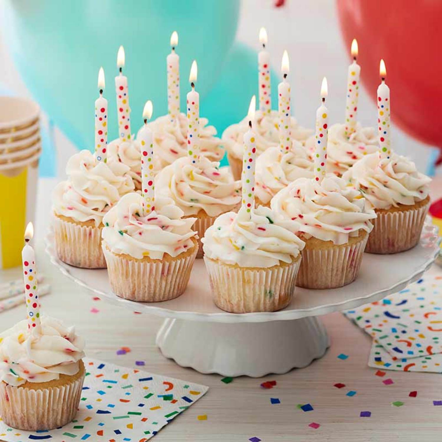 Strawberry Birthday Cake Cupcakes - www.thescranline.com