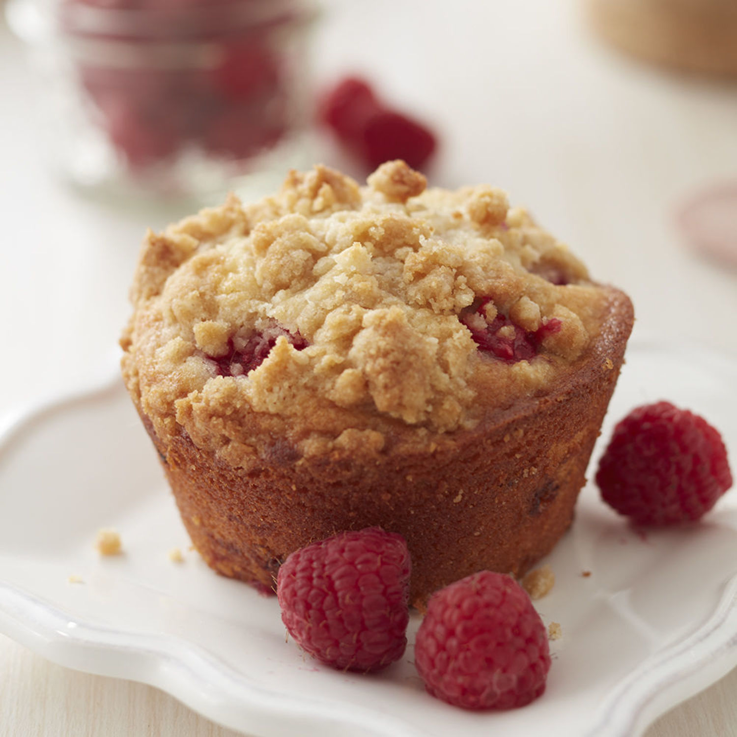 Lemon Raspberry Streusel Jumbo Muffins