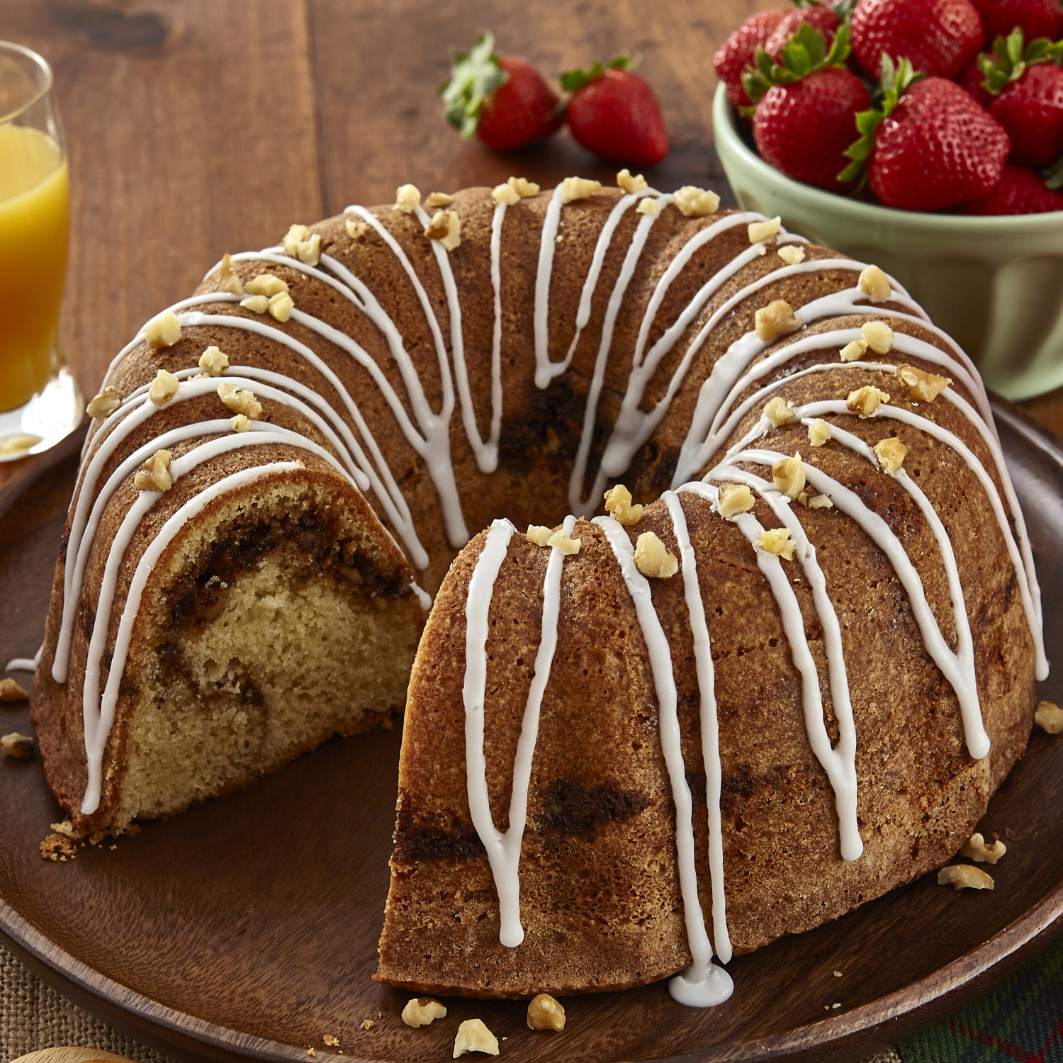 Cinnamon Walnut Swirl Coffee Cake