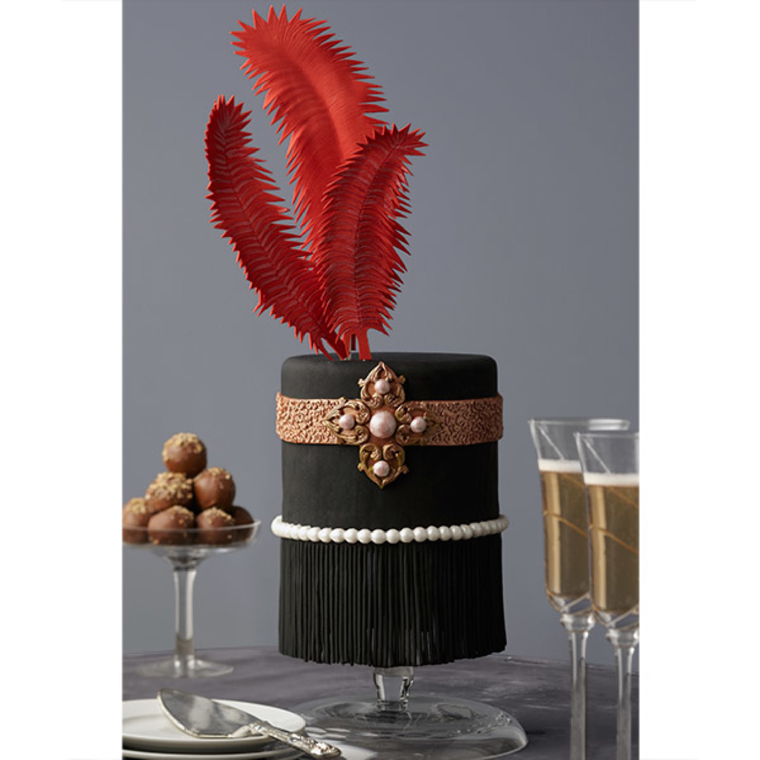 Feathers and Fringe Roaring '20s Cake