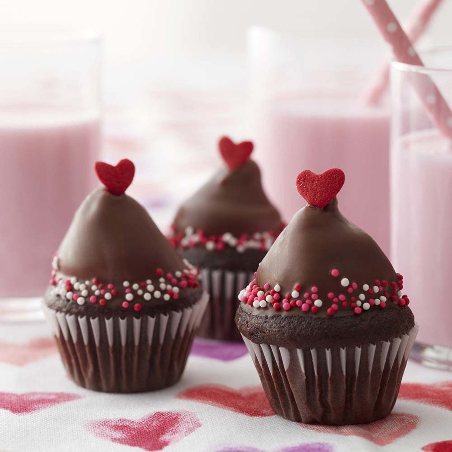 Mini Valentine’s Day Chocolate Cupcakes