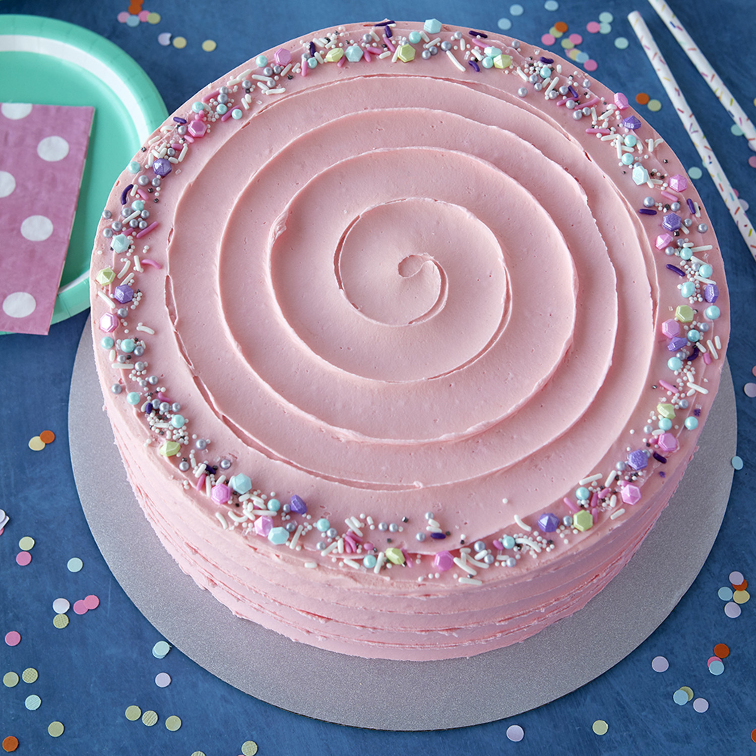 Delicious decorated pink birthday fondant cake on transparent background  27145502 PNG