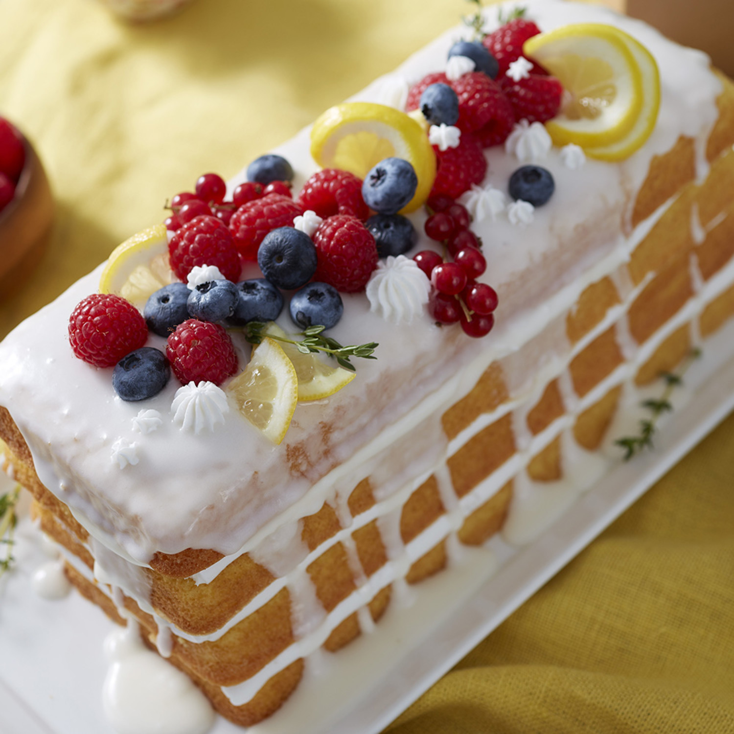 decorate cake with fruit