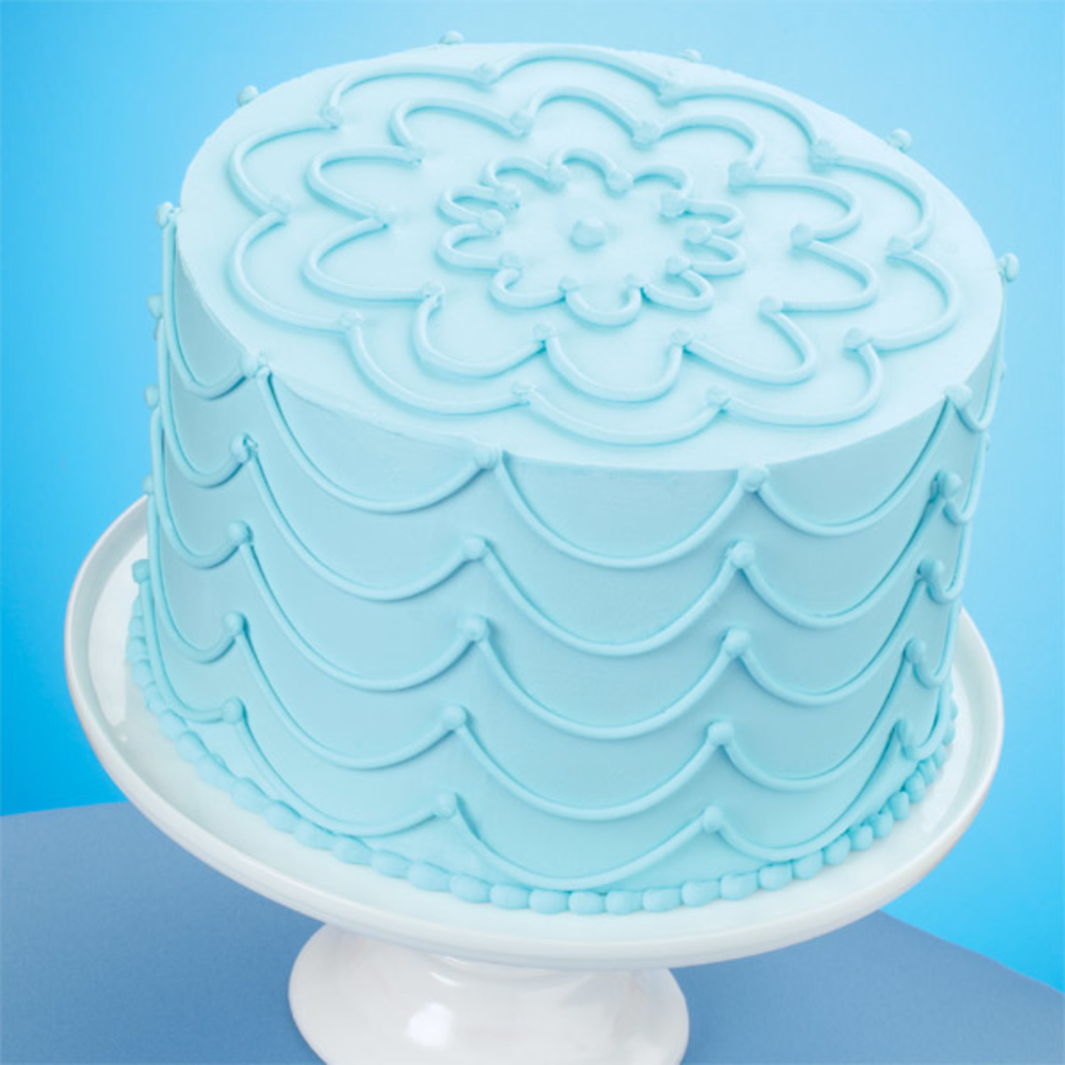 3D model Elegant Turquoise Buttercream Birthday Cake VR / AR / low-poly |  CGTrader