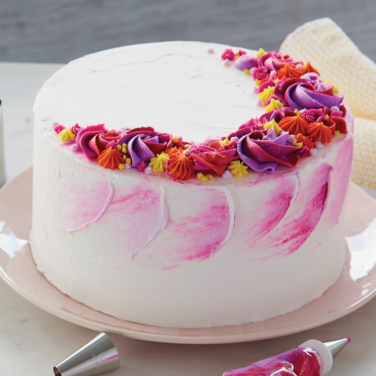 How to Make a Painted Palette Knife Cake - YouTube