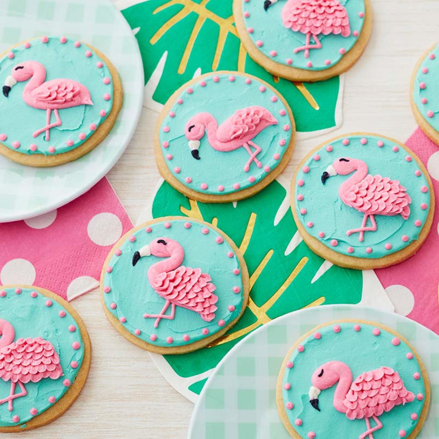 Ruffled Flamingo Cookies