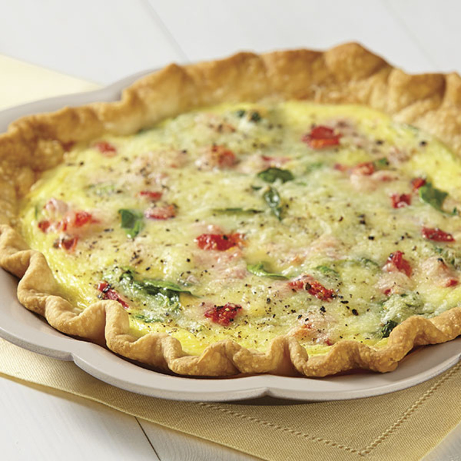 Spinach and Roasted Red Pepper Quiche