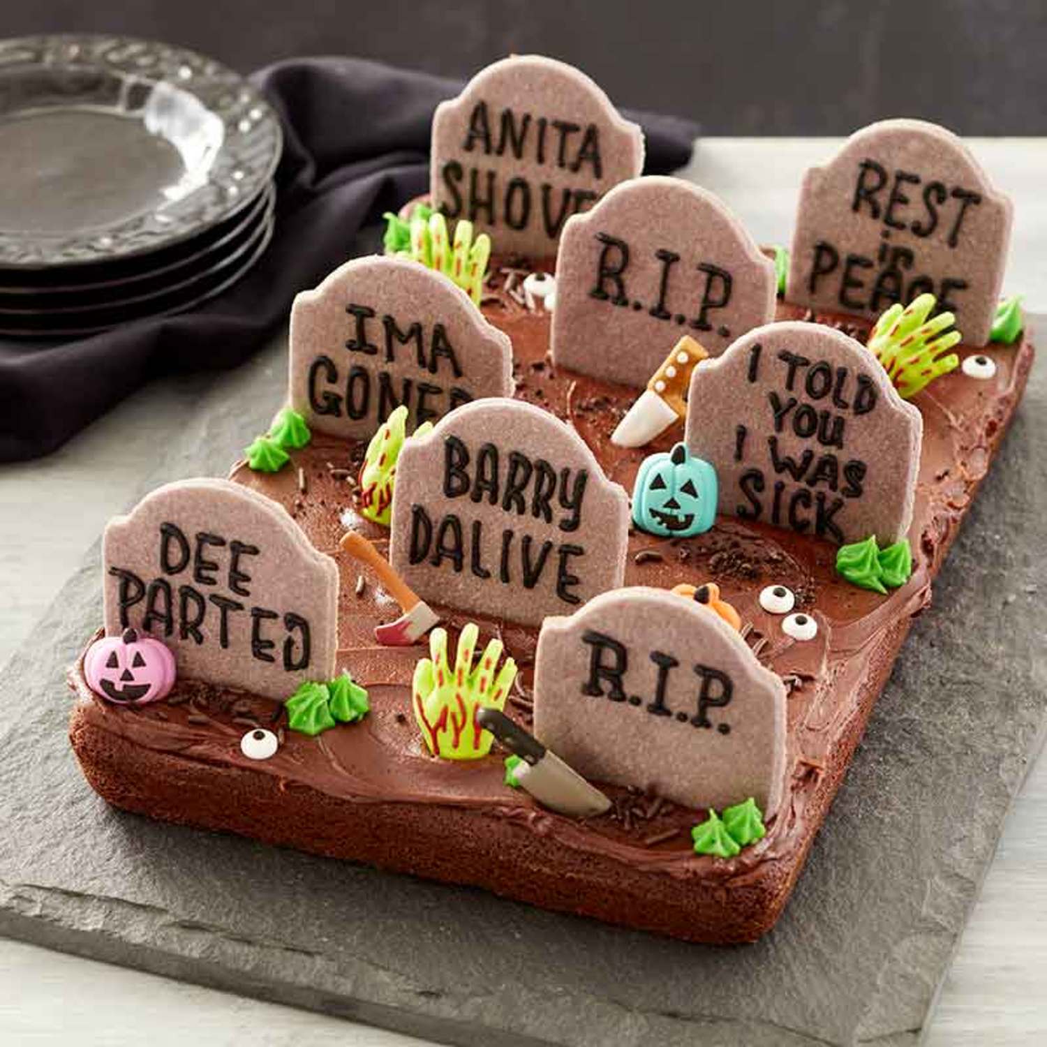 Graveyard Brownie Cake