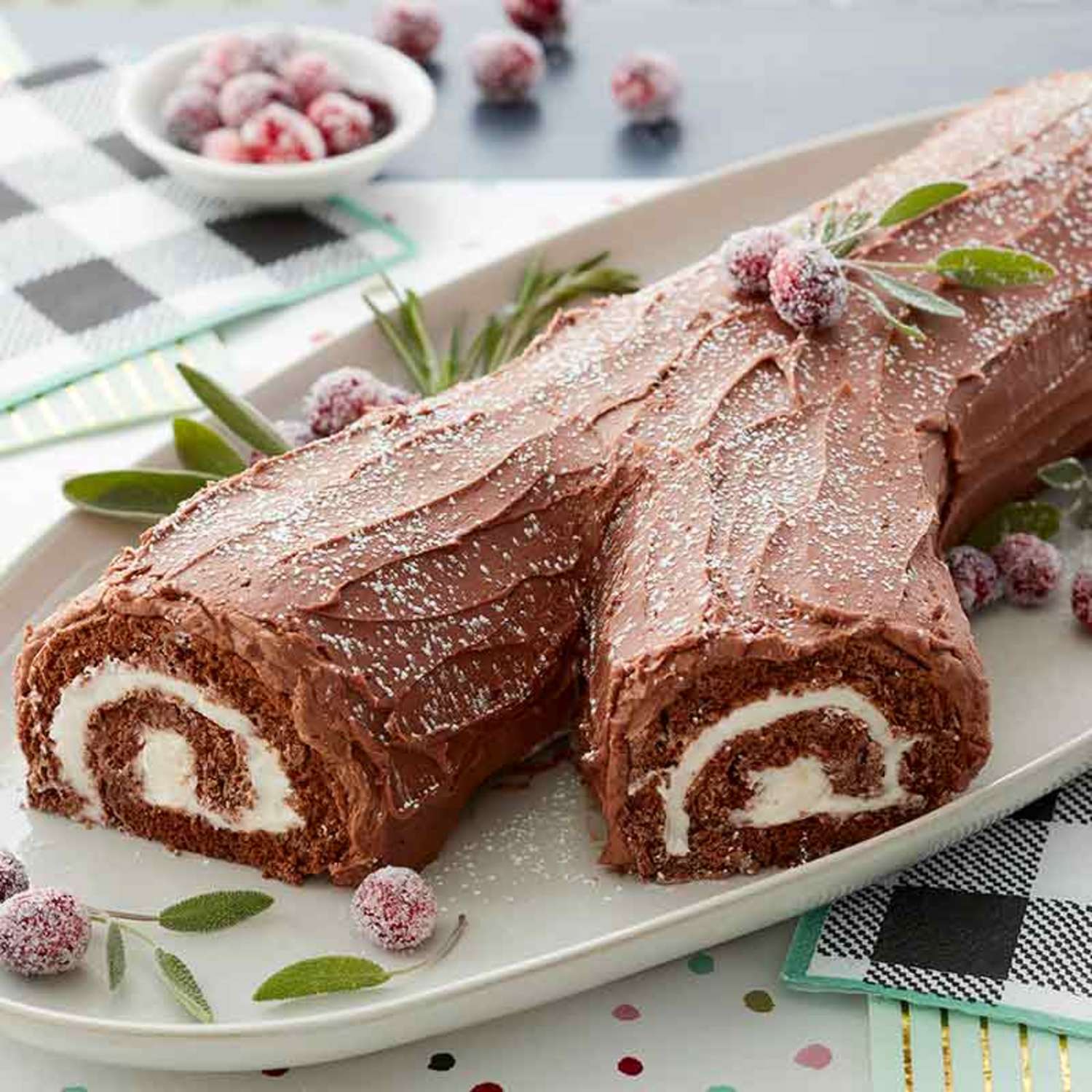 Chocolate Yule Log Cake (Bûche de Noël)