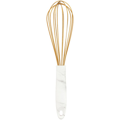 Large Gold Balloon Whisk with Marble Handle - Wilton