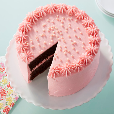 30 Celebrate Cake Ideas for Every Occasion : Simple Pink Cake with Pink Bows