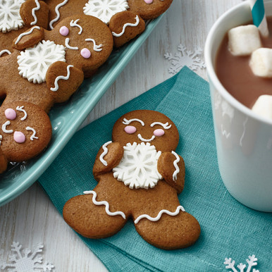 Wilton Christmas Snowflake Gingerbread Man & Girl Cookie Mold Pan, Baking