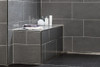 Aluminium quadrant tile  edging creates decorative strips and facilitates top finish of ceramic edges in bathrooms.