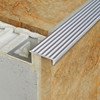 Tile-in aluminium step edging profile for 20mm porcelain tiles.